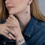 نیم ست نقره با گوشواره آویز